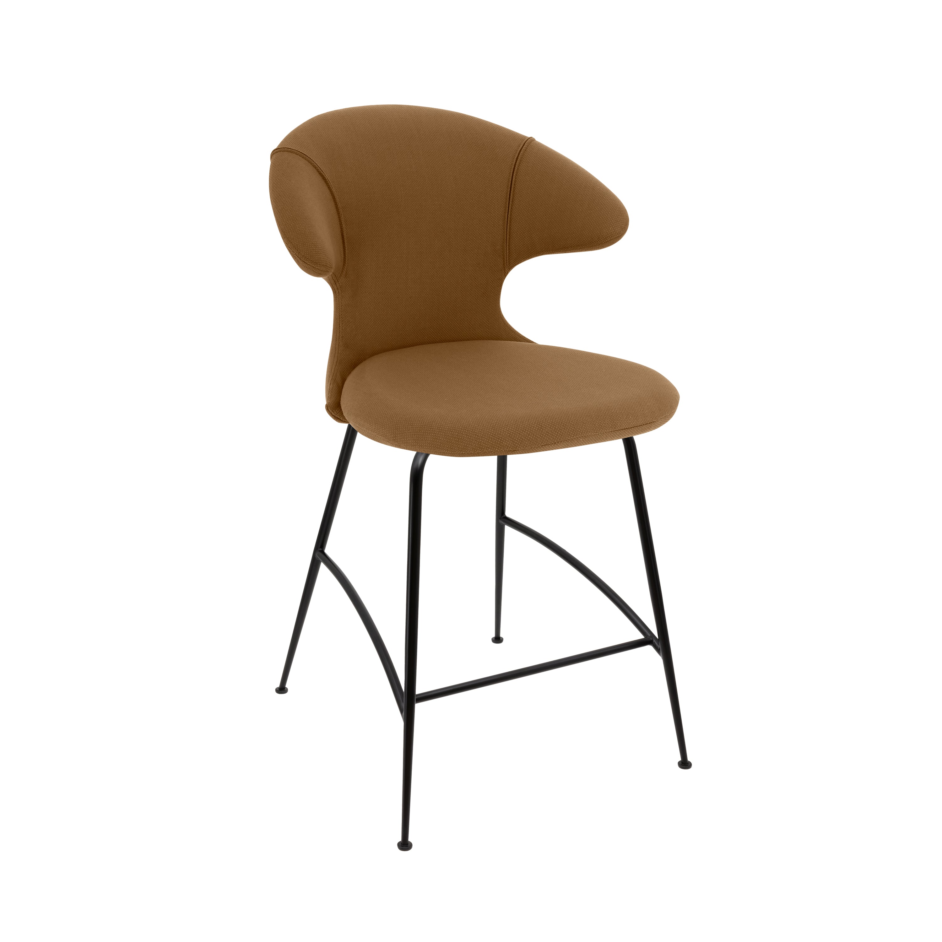 Time Flies Counter Stool: Black + Caramel