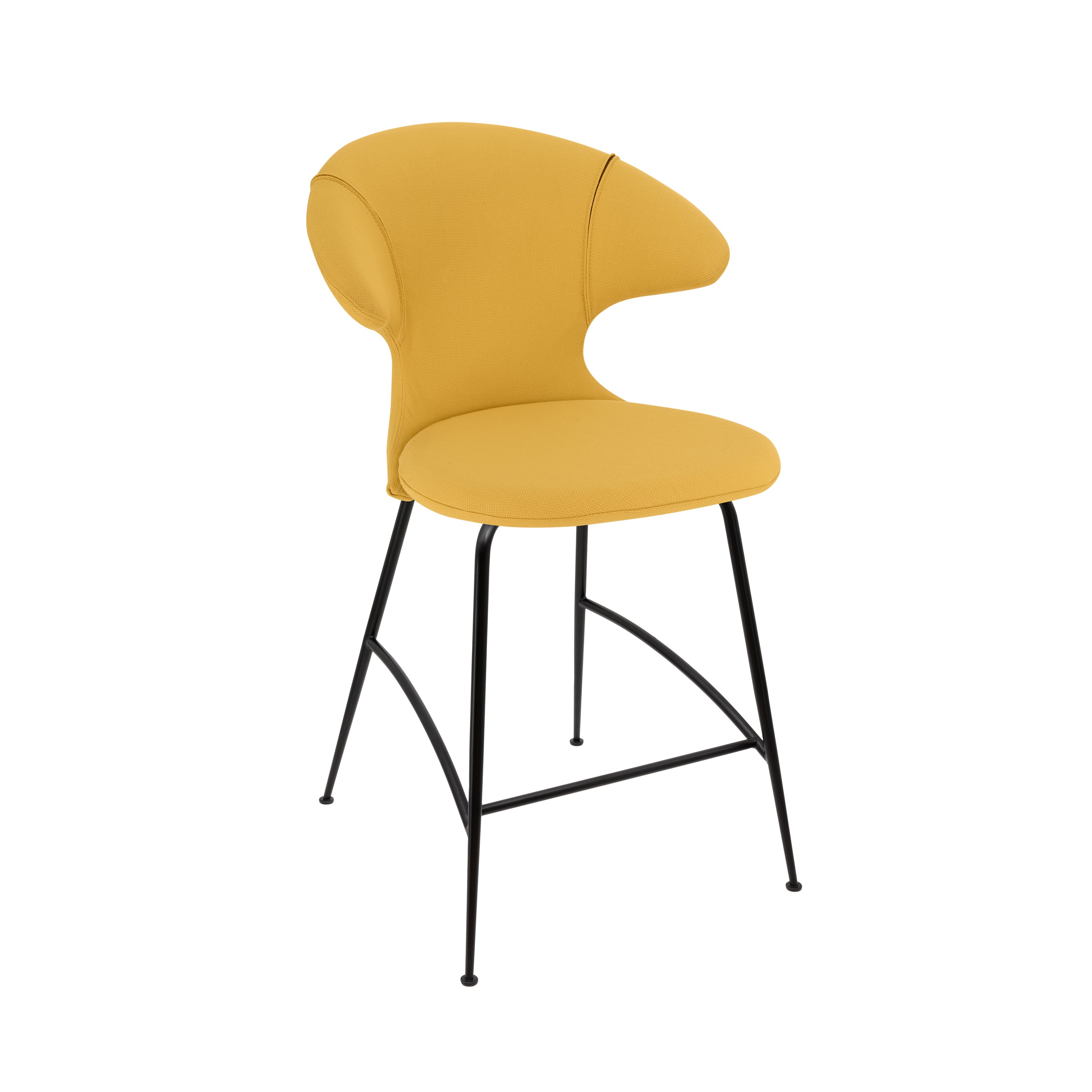 Time Flies Counter Stool: Black + Curry Sun