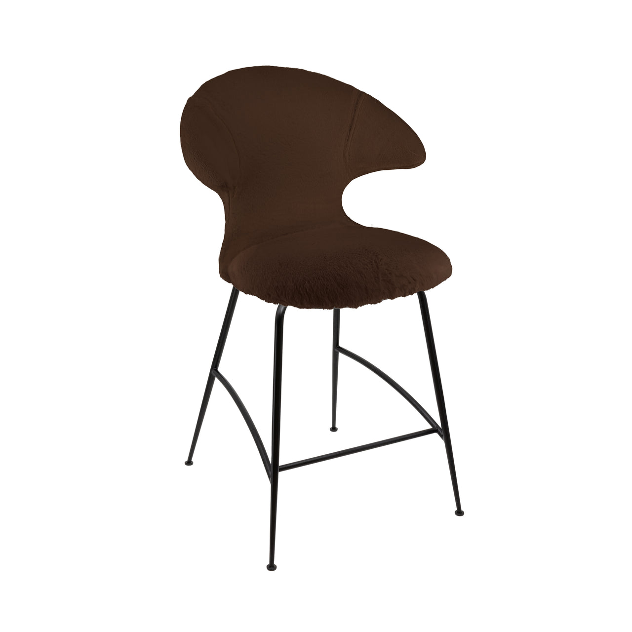 Time Flies Counter Stool: Black + Teddy Brown