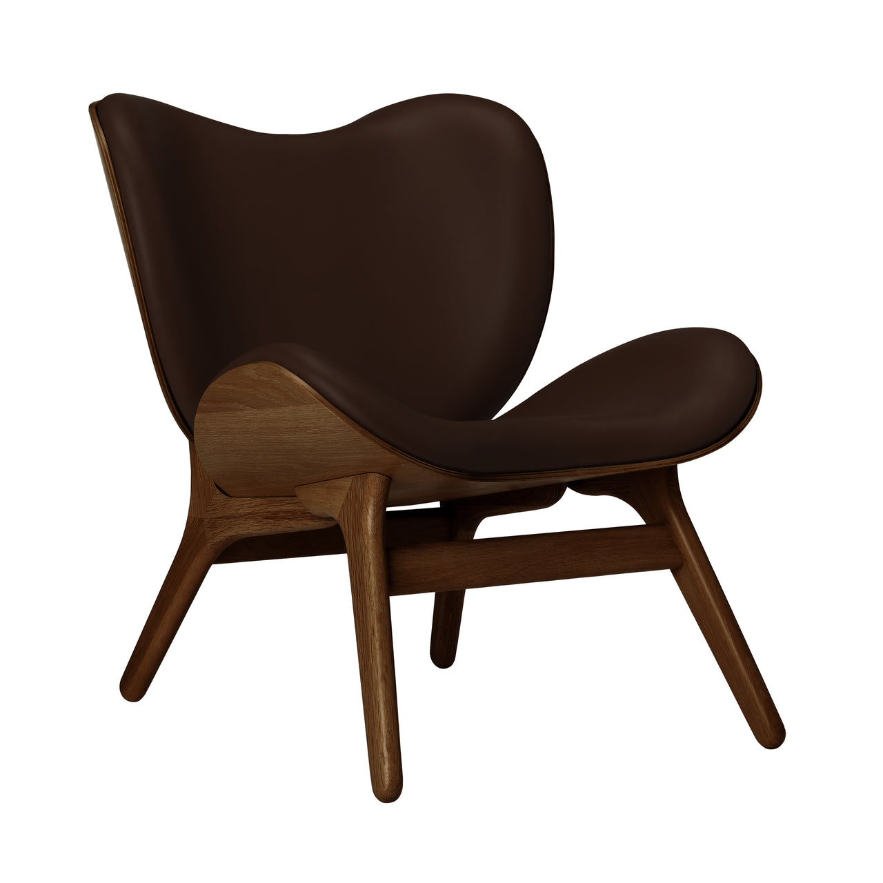A Conversation Piece Lounge Chair: Dark Oak + Brown