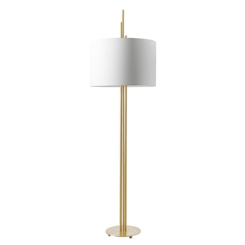 Upper Floor Lamp: Polished Brass + White