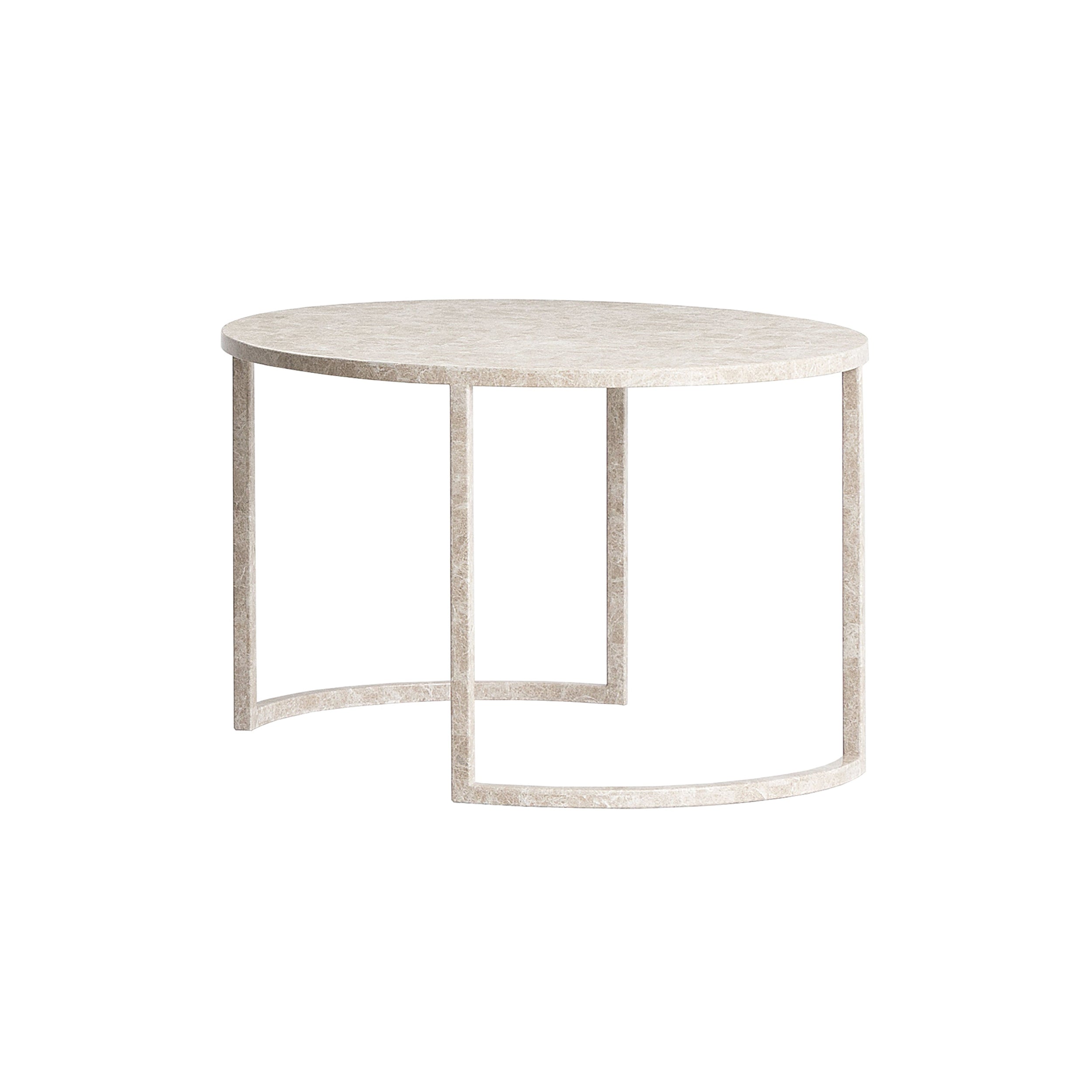 BK Side Table: Round + Light Emperador + Large - 23.6