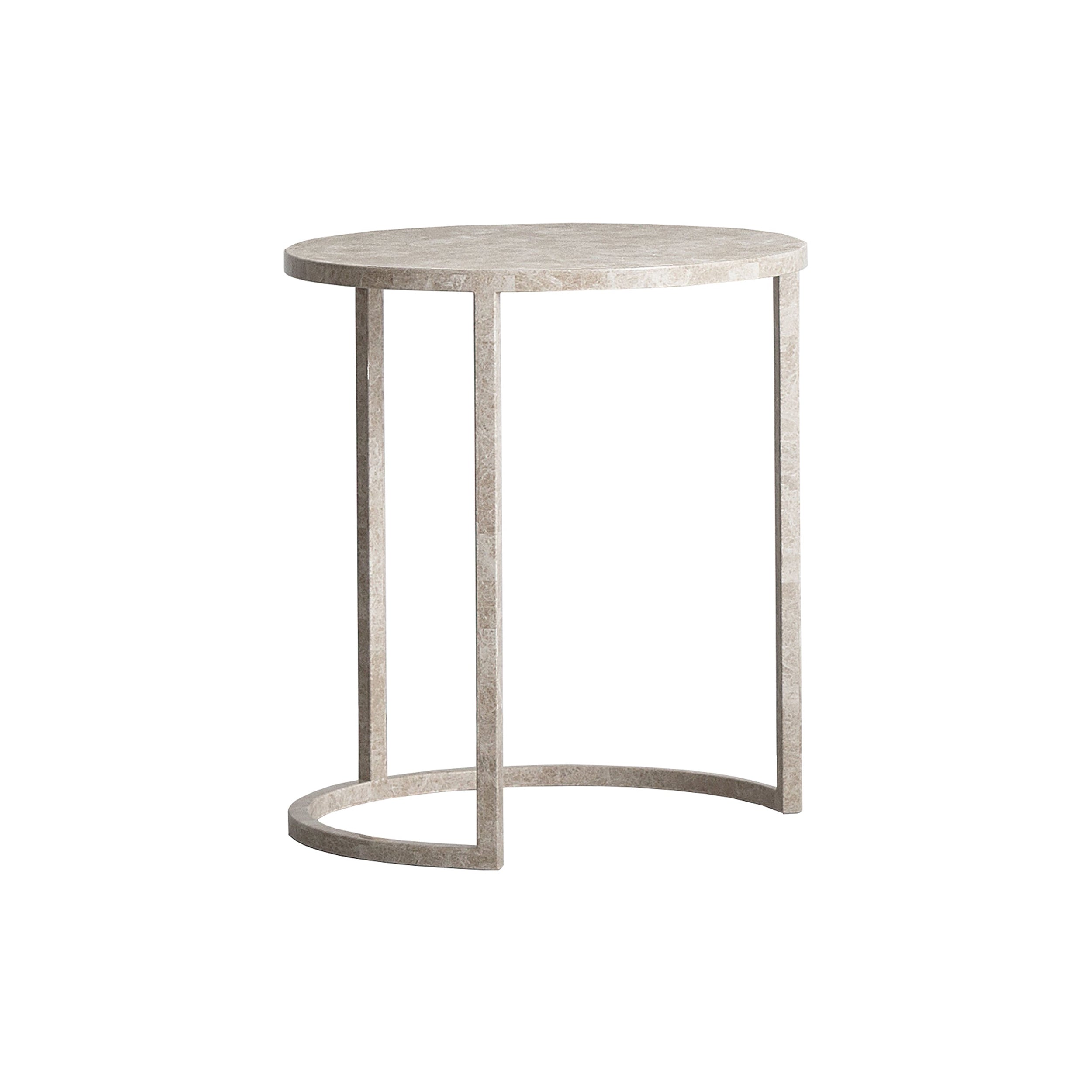 BK Side Table: Round + Light Emperador + Small - 17.7