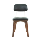 Utility Dining Chair: Upholstered + Natural Walnut
