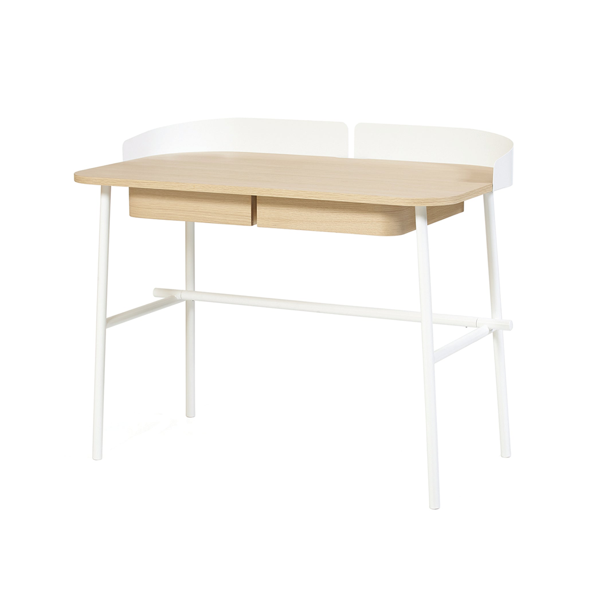 Victor Desk: Natural Oak + White