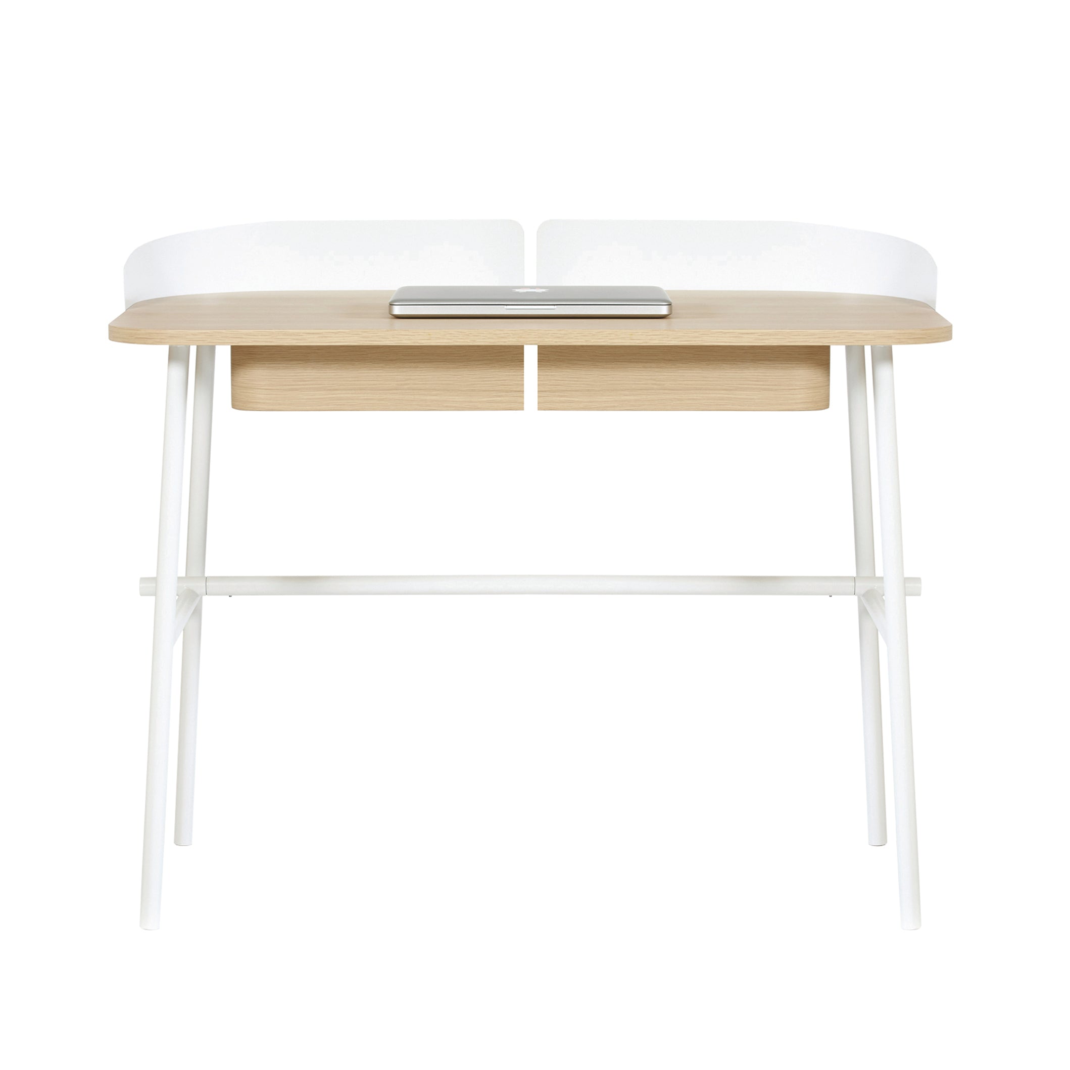 Victor Desk: Natural Oak + White