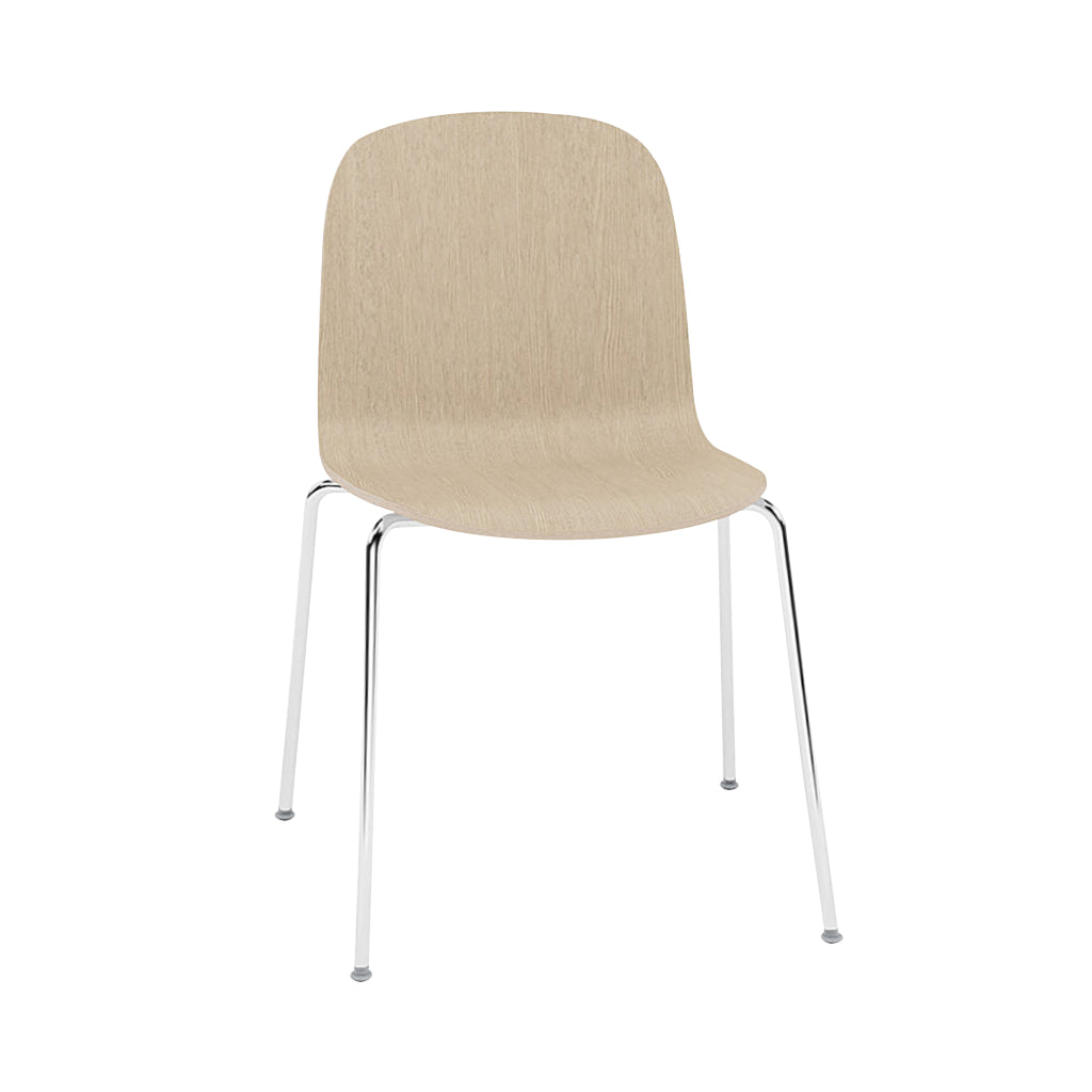 Visu Chair: Tube Base + Oak + Chrome