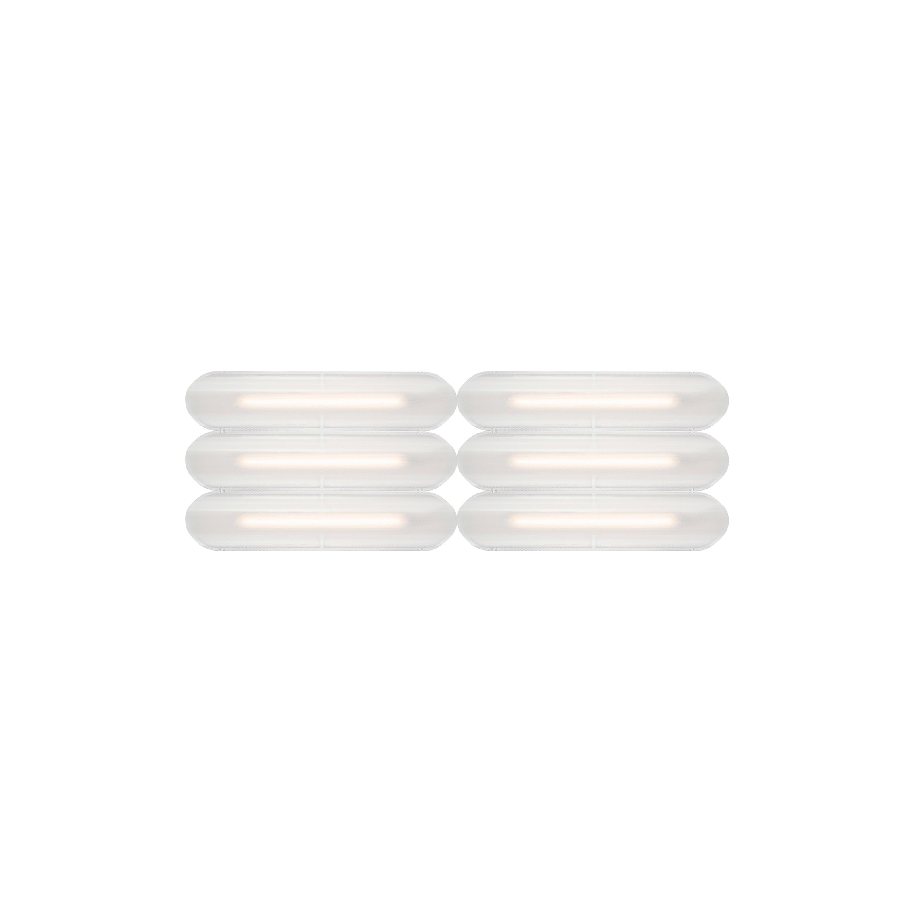 Vale System Ceiling/Wall Light: Horizontal + Side-to-End + Silica + Vale 6 - SE2