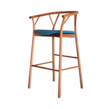 Valerie Stool: Upholstered + Bar + Oak Stained Walnut
