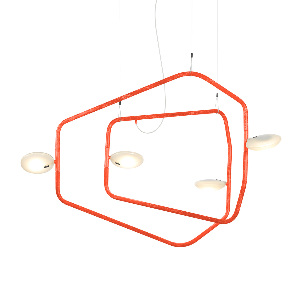 Palindrome Single Pendant: 4 Heads + Vermilion