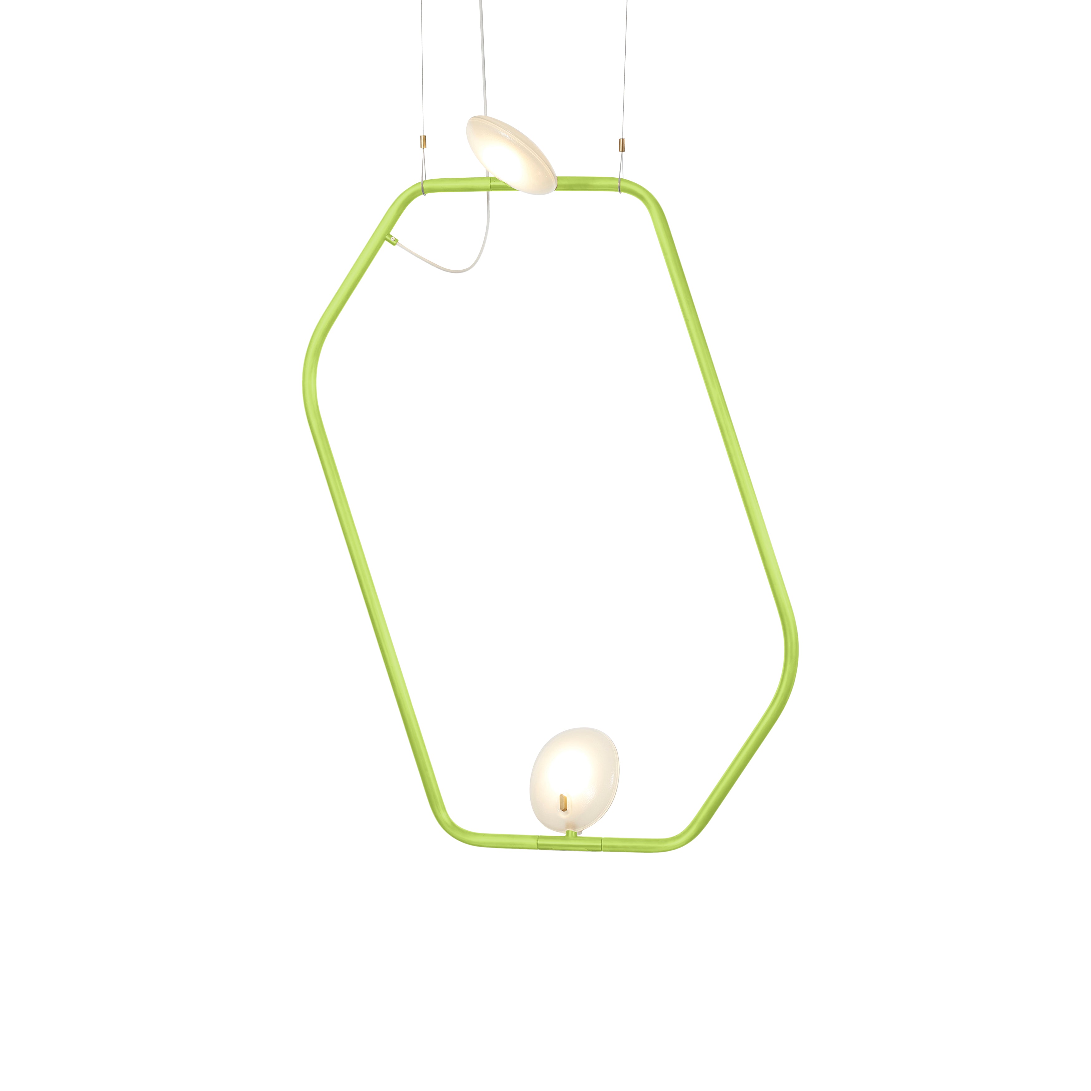 Palindrome Single Pendant: 2 Heads + Vert Clair