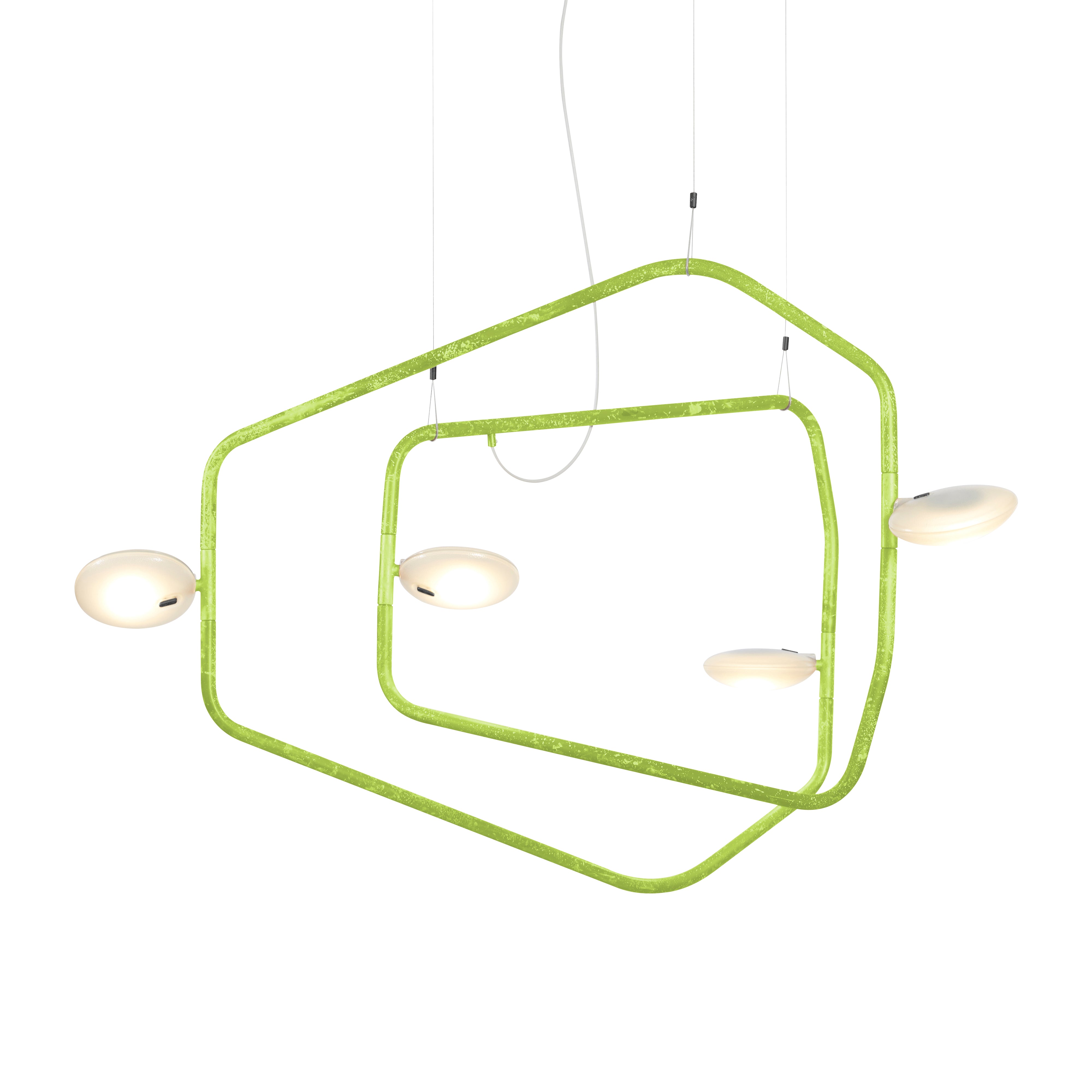 Palindrome Single Pendant: 4 Heads + Vert Clair