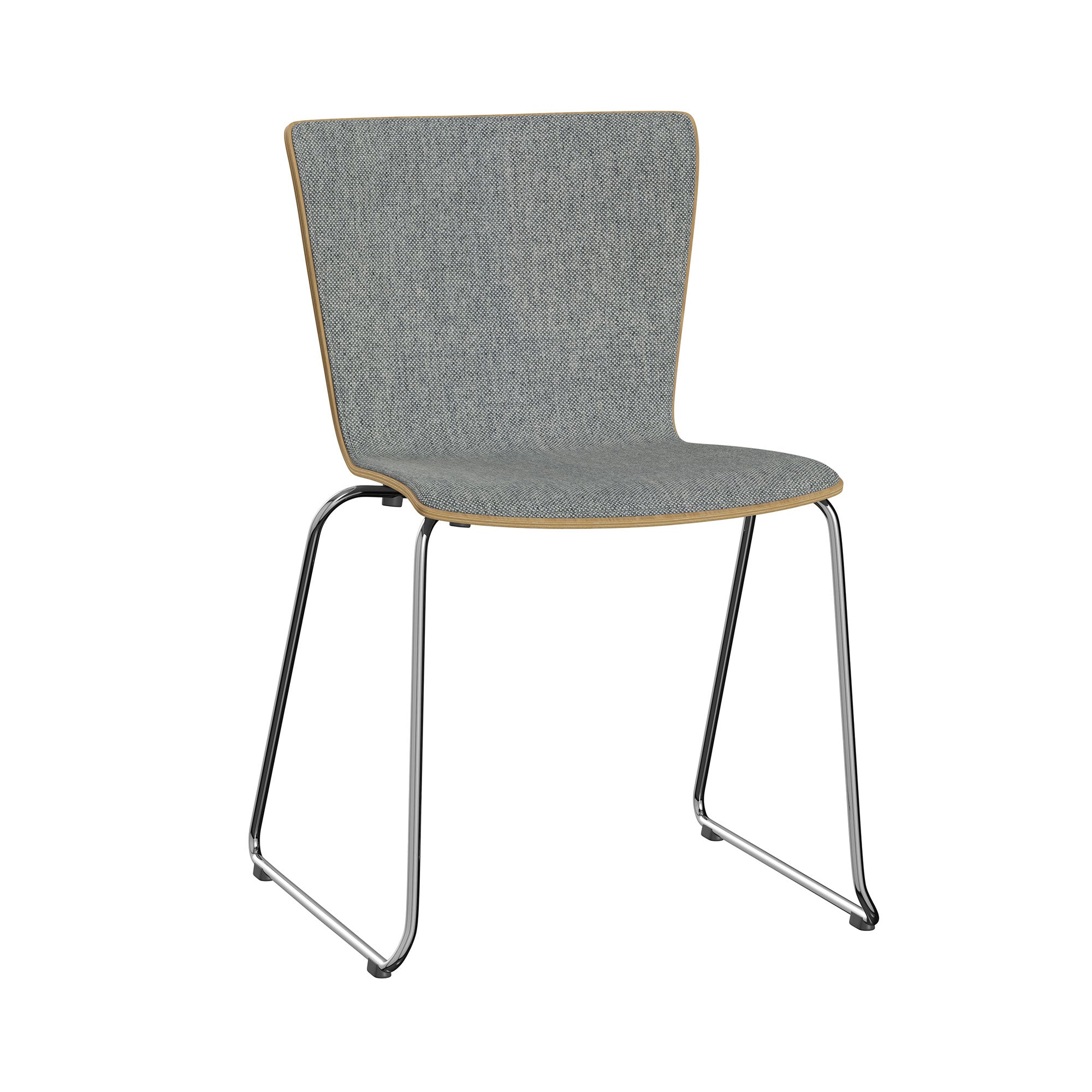Vico Duo Chair: Sledge Base + Front Upholstered + Without Linking Device + Black Ash