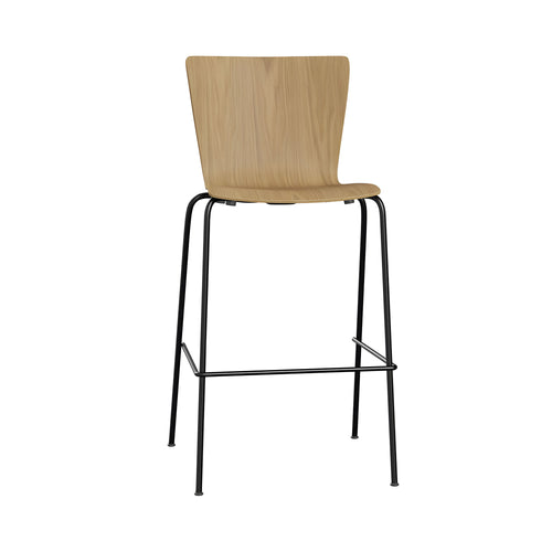Vico Duo Stacking Bar + Counter Chair + Bar + Clear Lacquered Oak + Black