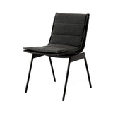 Ville AV33 Side Chair: Outdoor + Warm Black + With Heritage Char Cushion