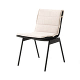 Ville AV33 Side Chair: Outdoor + Warm Black + With Heritage Papyrus Cushion
