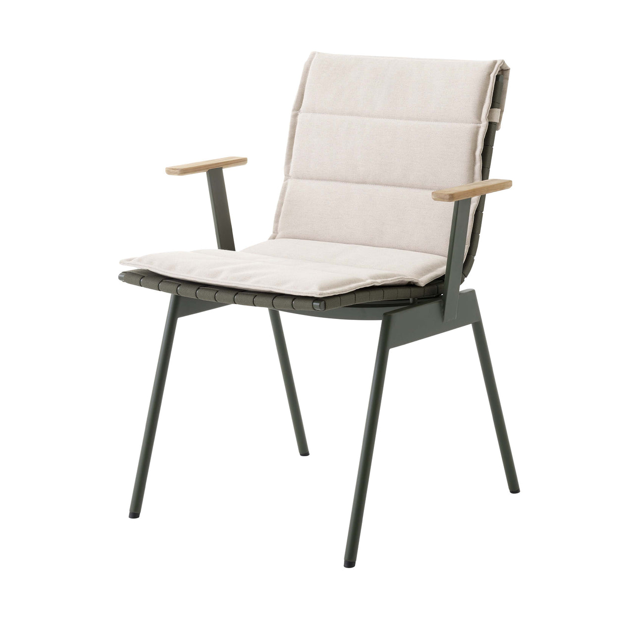 Ville AV34 Armchair: Outdoor + Bronze Green + With Heritage Papyrus Cushion