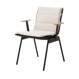 Ville AV34 Armchair: Outdoor + Warm Black + With Heritage Papyrus Cushion