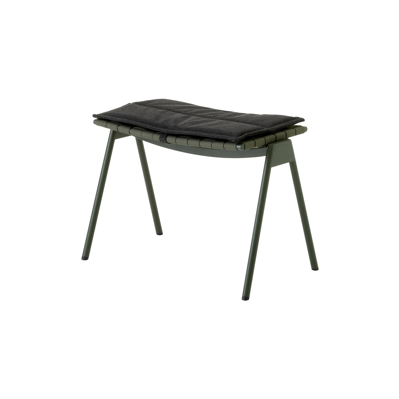 Ville AV46 Outdoor Stacking Footstool: Bronze Green + With Heritage Char Seat Pad