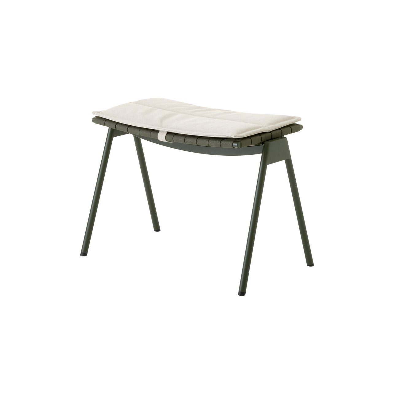 Ville AV46 Outdoor Stacking Footstool: Bronze Green + With Heritage Papyrus