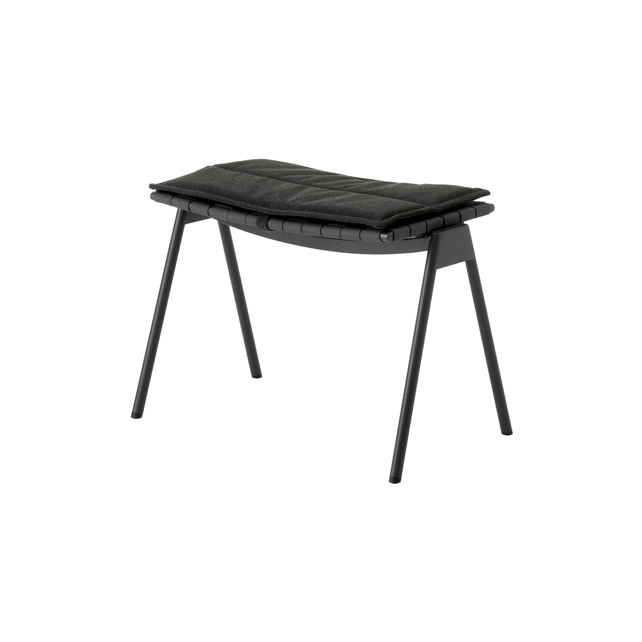 Ville AV46 Outdoor Stacking Footstool: Warm Black + With Heritage Char Seat Pad