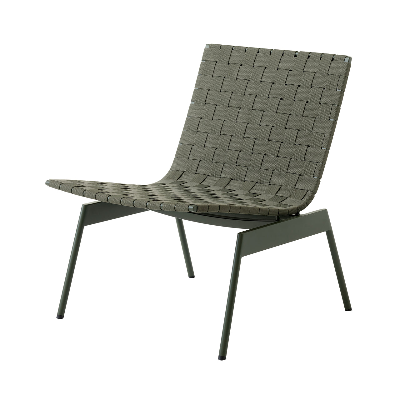 Ville AV44 + AV45 Outdoor Stacking Lounge Chair: Set of 2 + Without Armrest (AV44) + Bronze Green + Without Cushion