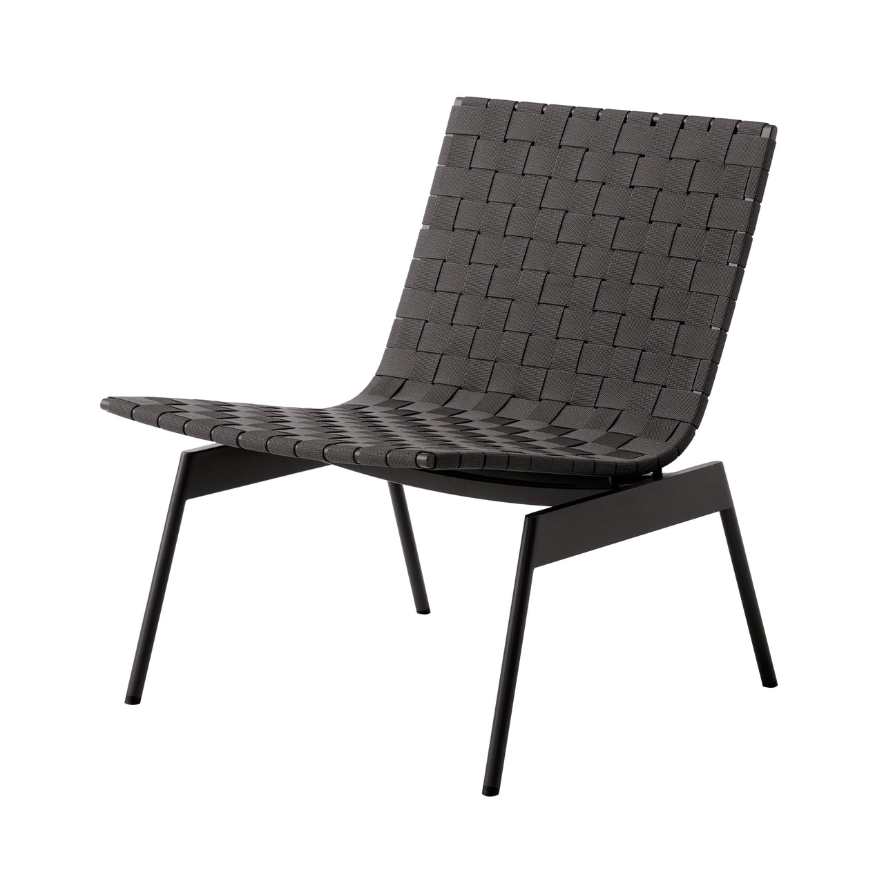 Ville AV44 + AV45 Outdoor Stacking Lounge Chair: Set of 2 + Without Armrest (AV44) + Warm Black + Without Cushion