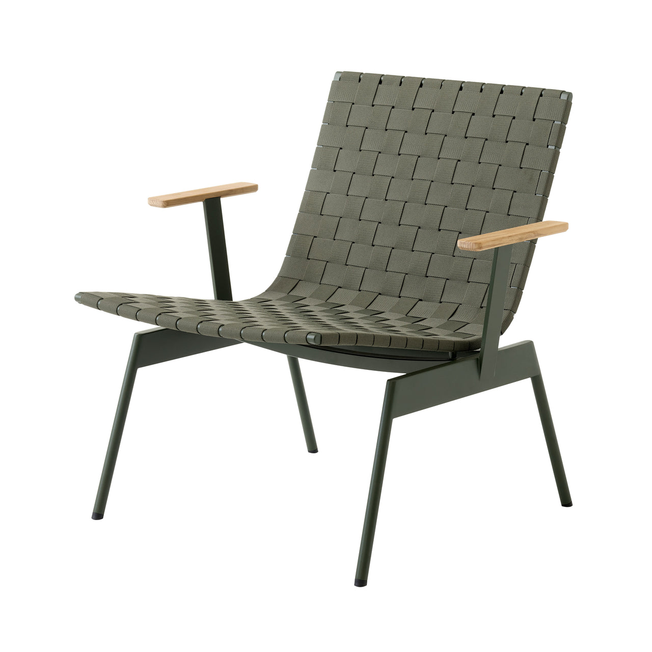 Ville AV44 + AV45 Outdoor Stacking Lounge Chair: Set of 2 + With Armrest (AV45) + Bronze Green + Without Cushion