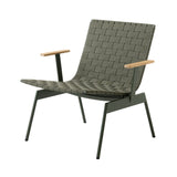 Ville AV44 + AV45 Outdoor Stacking Lounge Chair: Set of 2 + With Armrest (AV45) + Bronze Green + Without Cushion