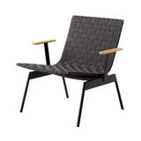 Ville AV44 + AV45 Outdoor Stacking Lounge Chair: Set of 2 + With Armrest (AV45) + Warm Black + Without Cushion