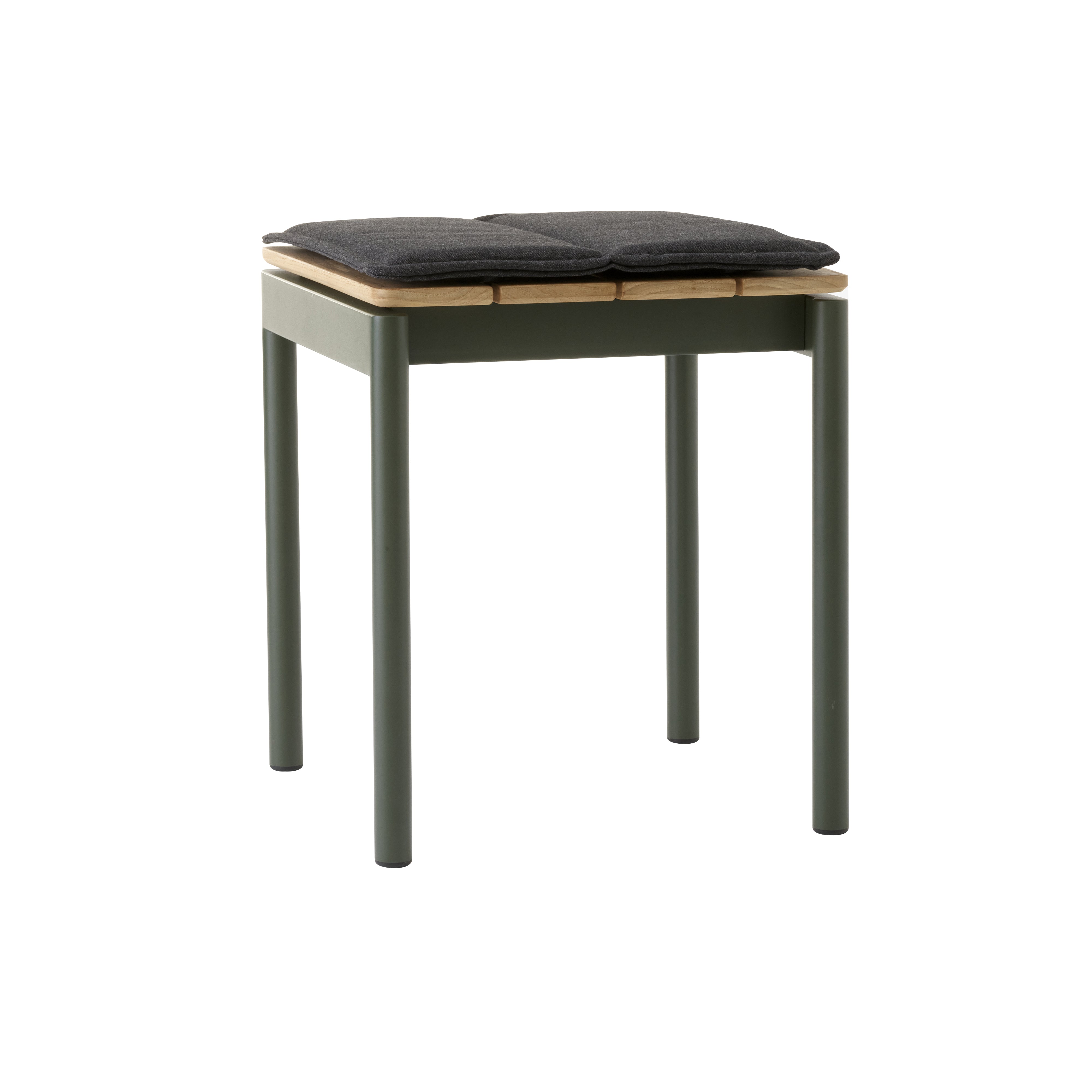 Ville AV47 Outdoor Stacking Footstool: Bronze Green + With Heritage Char Seat Pad
