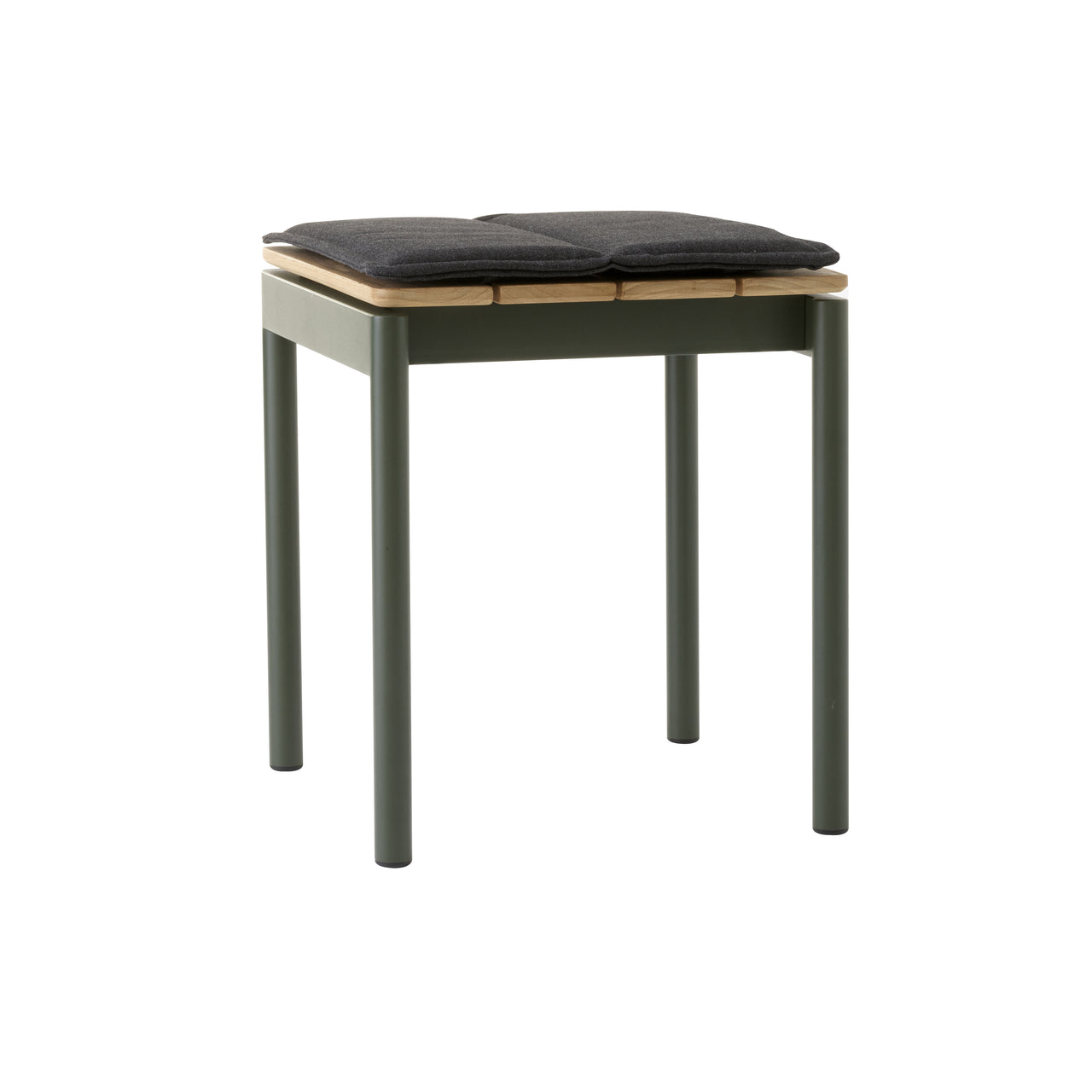 Ville AV47 Outdoor Stacking Footstool: Bronze Green + With Heritage Char Seat Pad