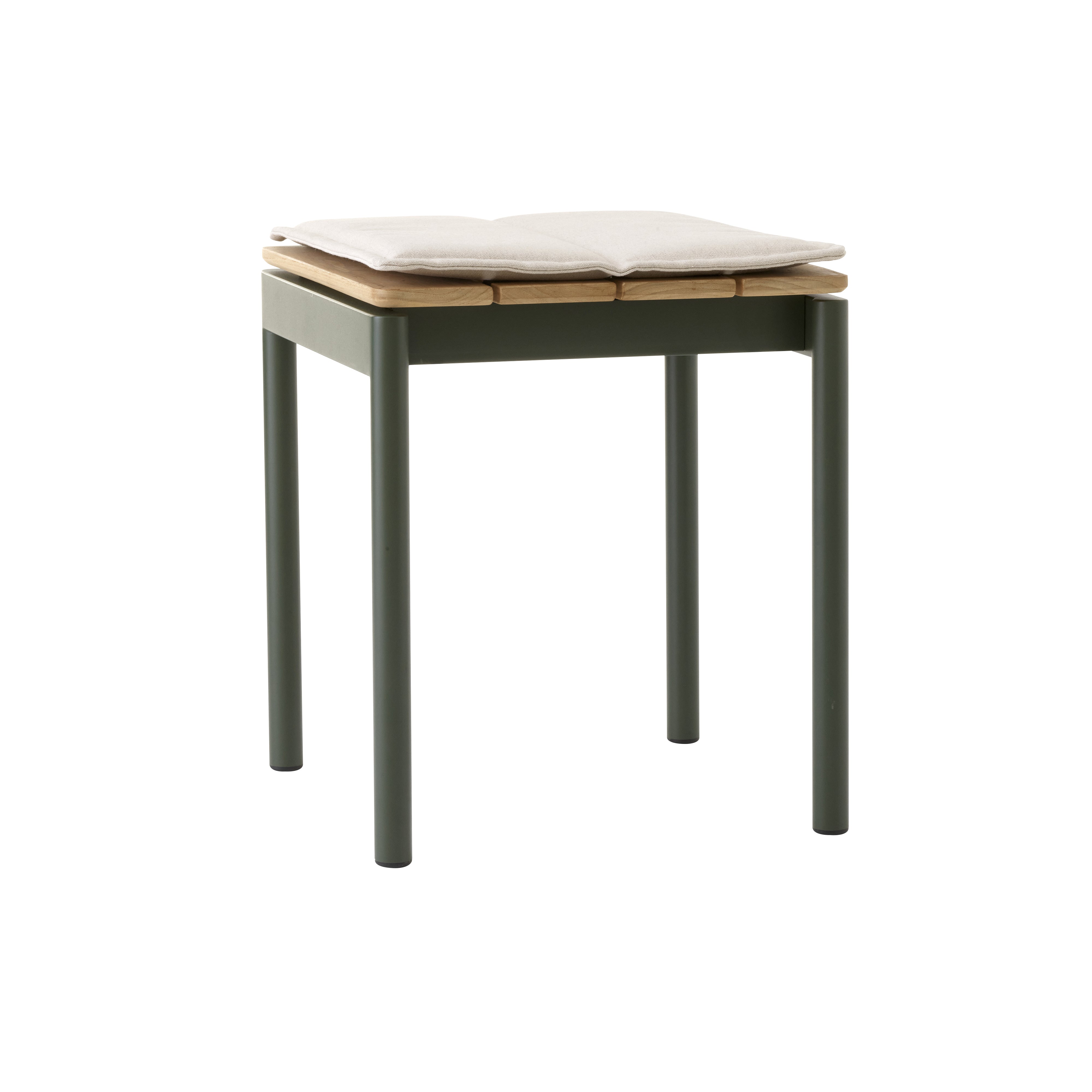 Ville AV47 Outdoor Stacking Footstool: Bronze Green + With Heritage Papyrus