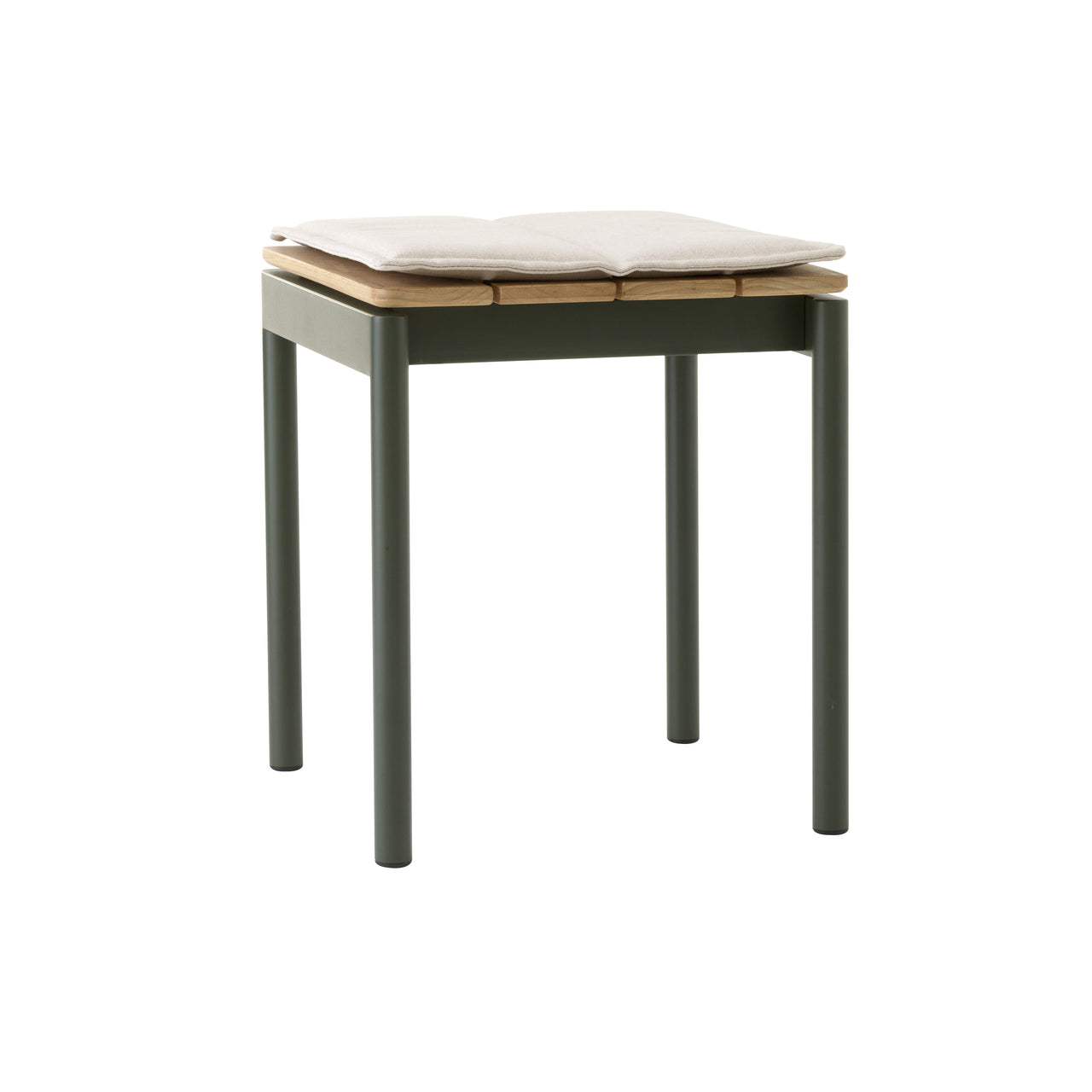 Ville AV47 Outdoor Stacking Footstool: Bronze Green + With Heritage Papyrus