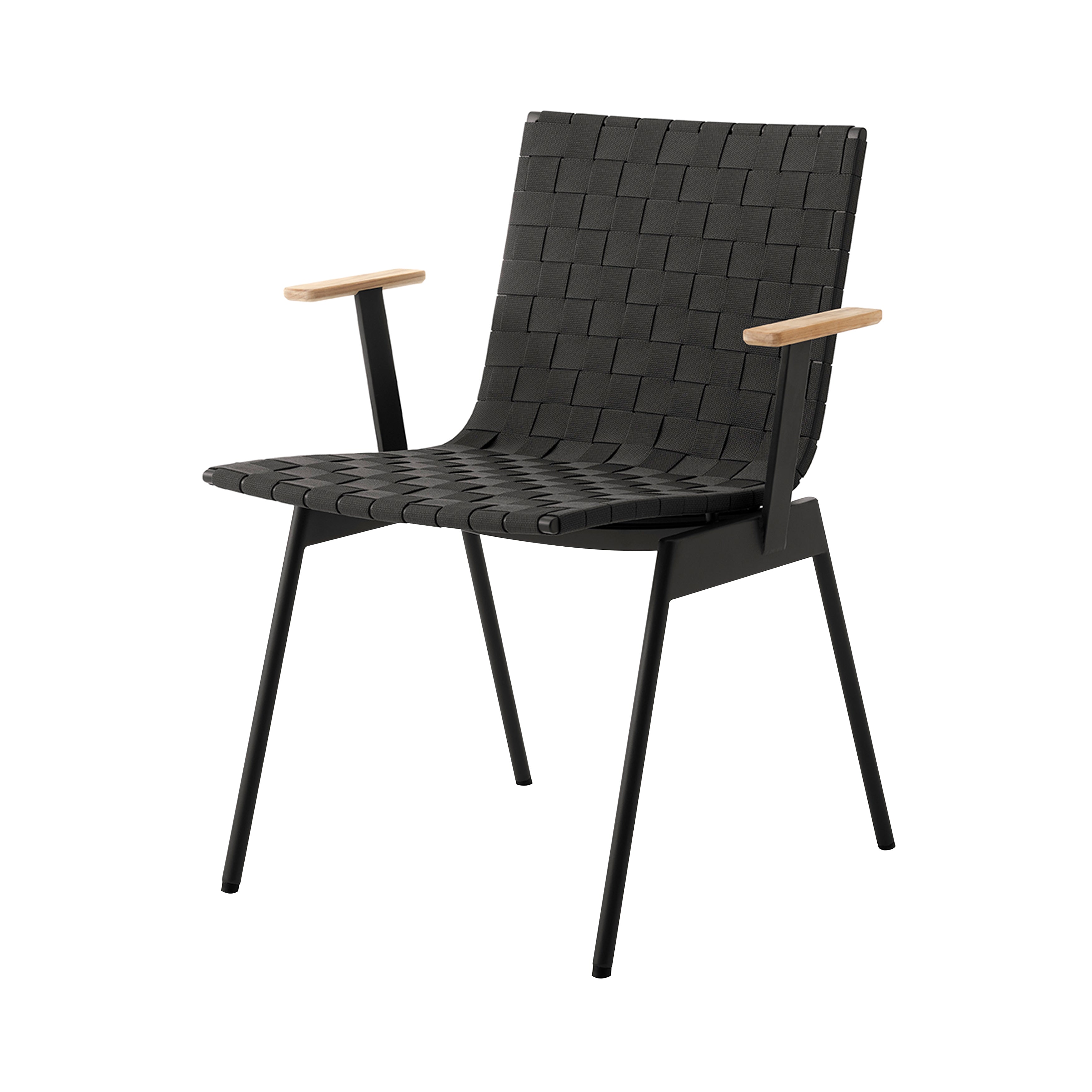 Ville AV34 Armchair: Outdoor + Warm Black + Without Cushion