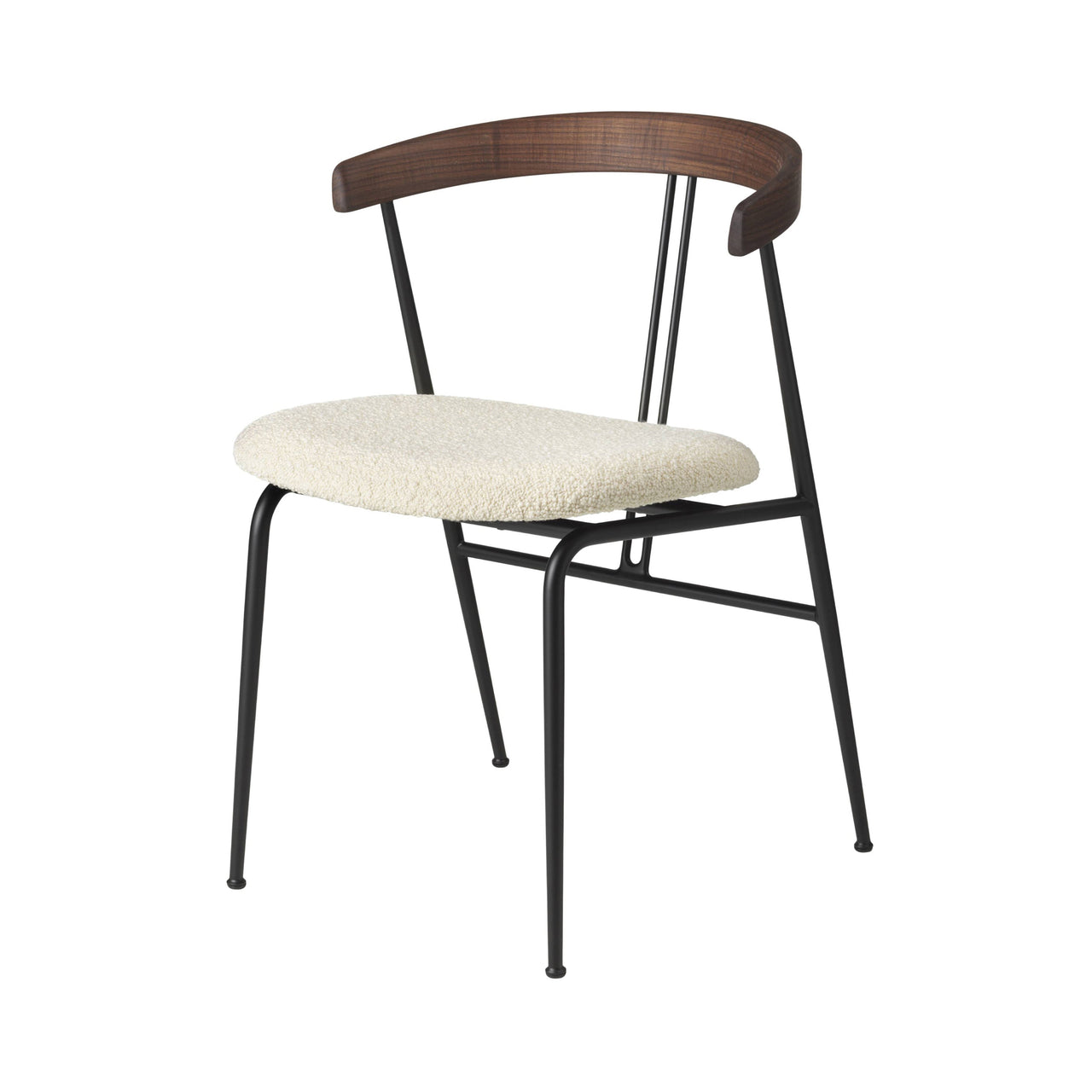 Violin Dining Chair: Seat Upholstered + Oiled American Walnut