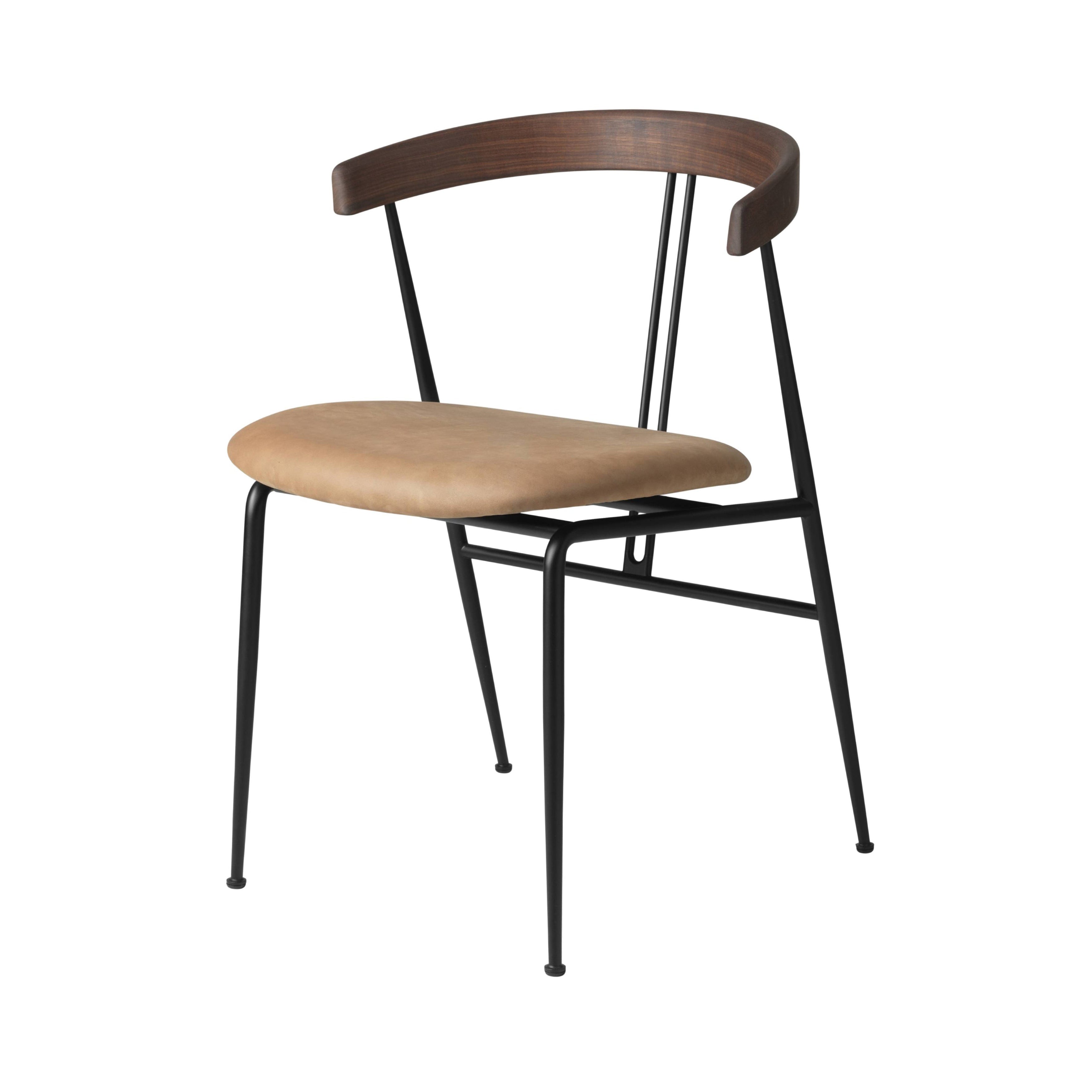 Violin Dining Chair: Seat Upholstered + Oiled American Walnut