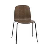 Visu Chair: Tube Base + Stained Dark Brown + Black