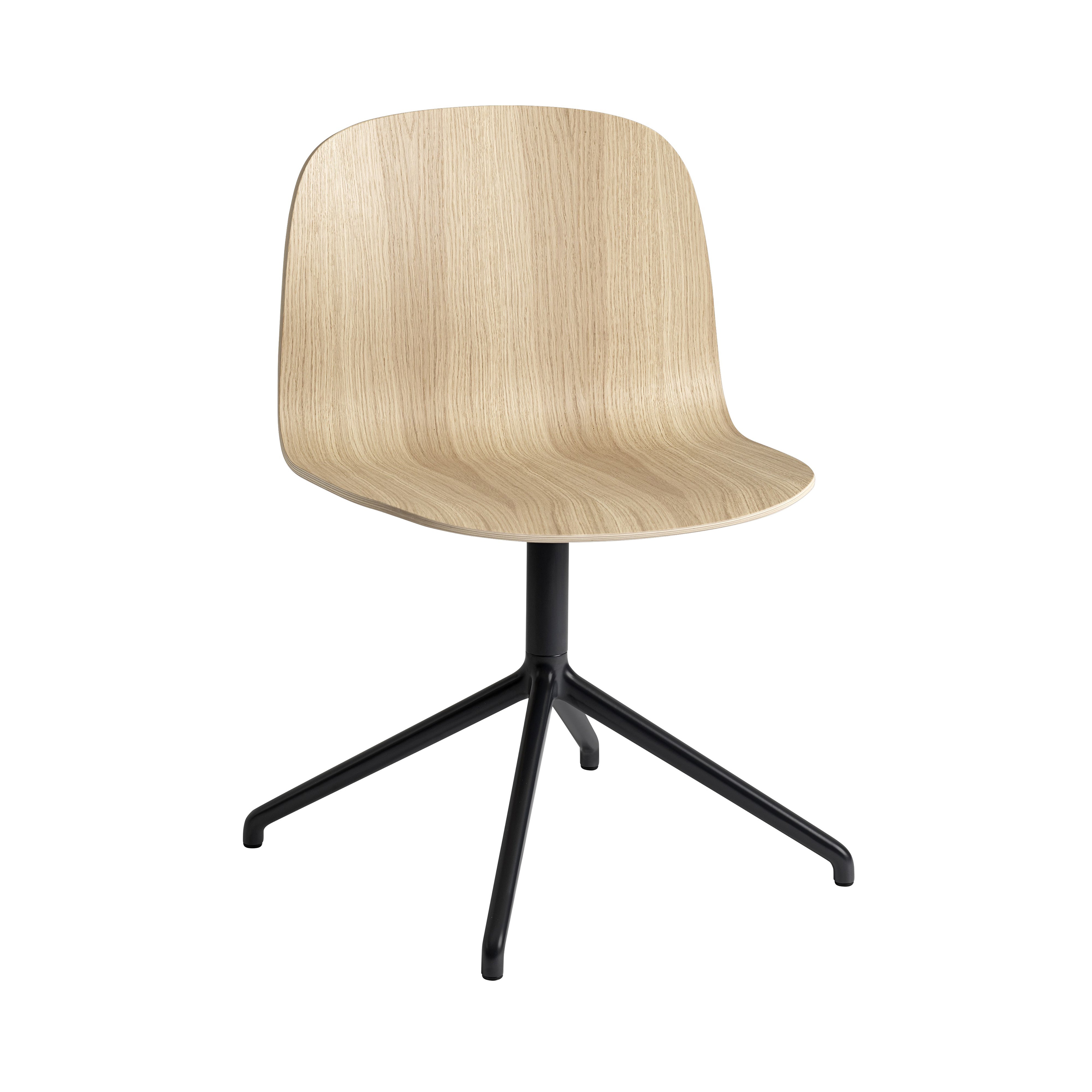 Visu Wide Chair: Swivel Base + Oak