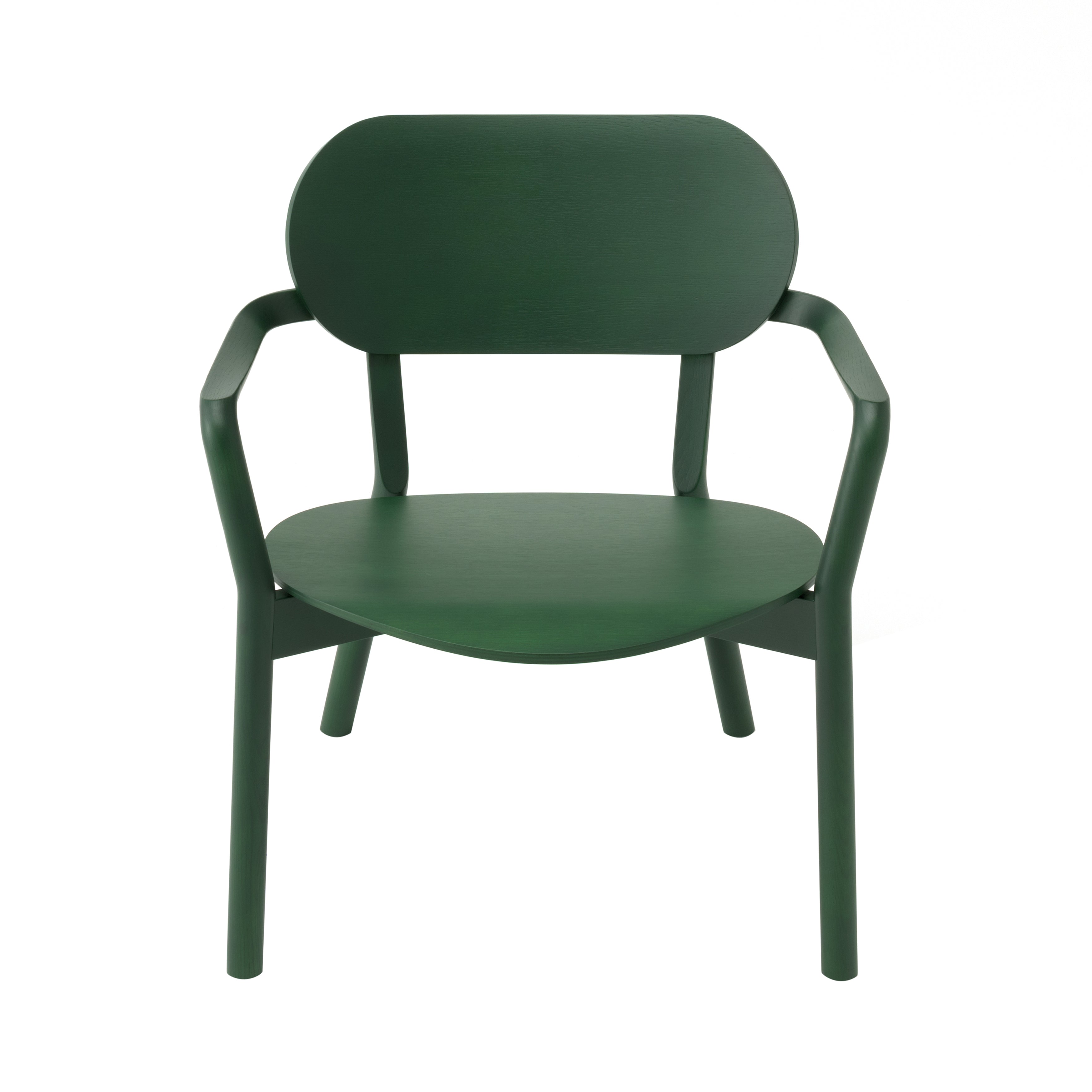 Castor Low Chair: Moss Green Oak + Without Pad