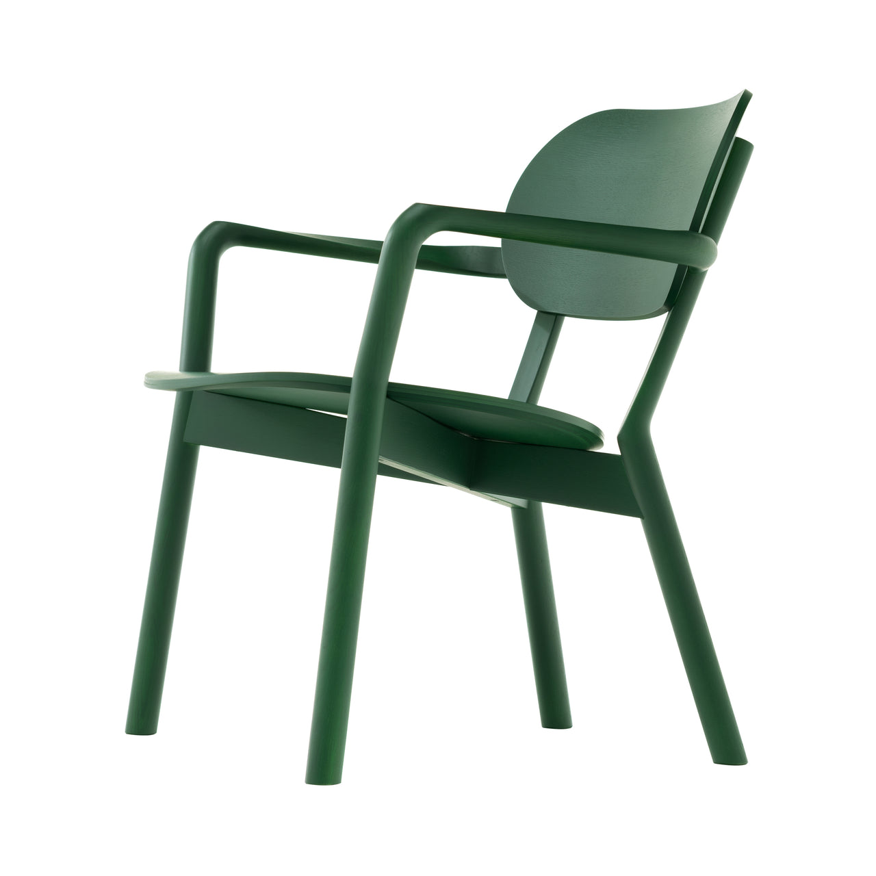 Castor Low Chair: Moss Green Oak + Without Pad