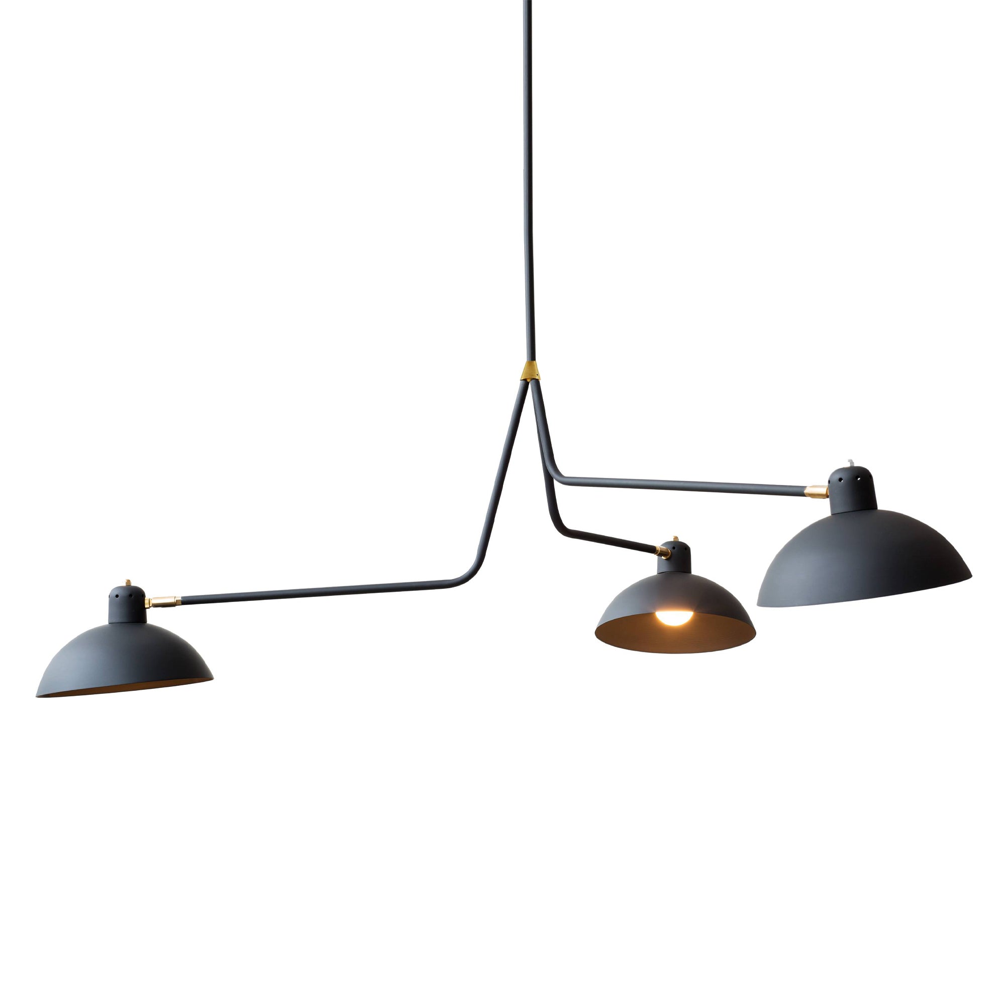 Waldorf Suspension Lamp: Black + Brass