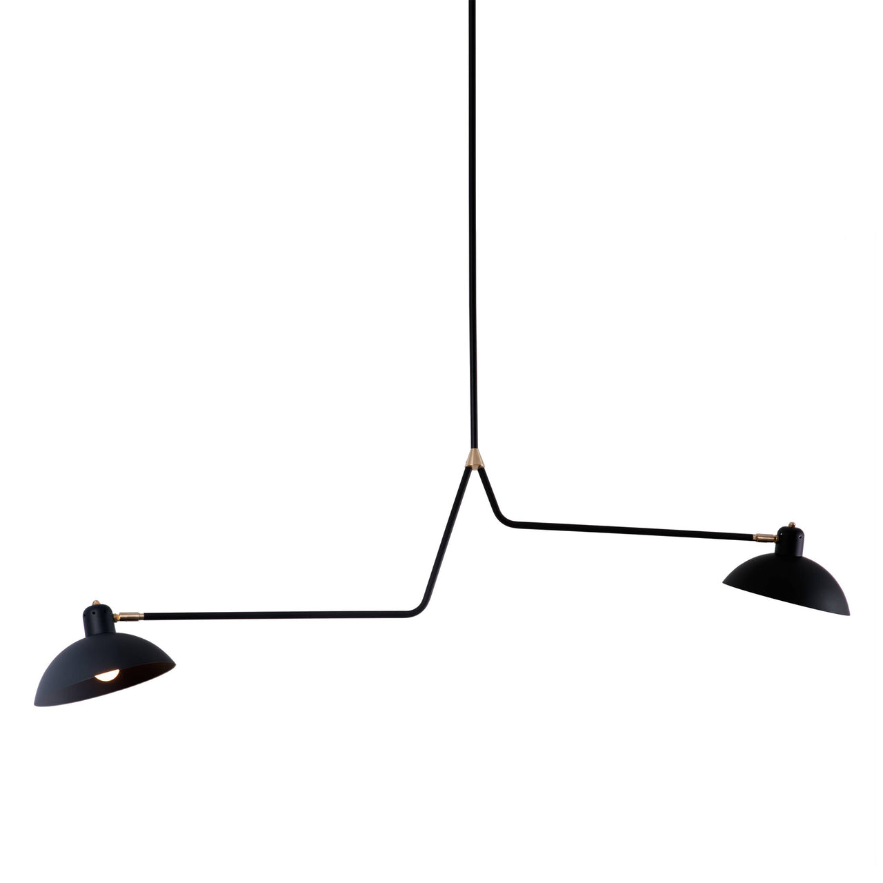 Waldorf Suspension Lamp: Black + Brass