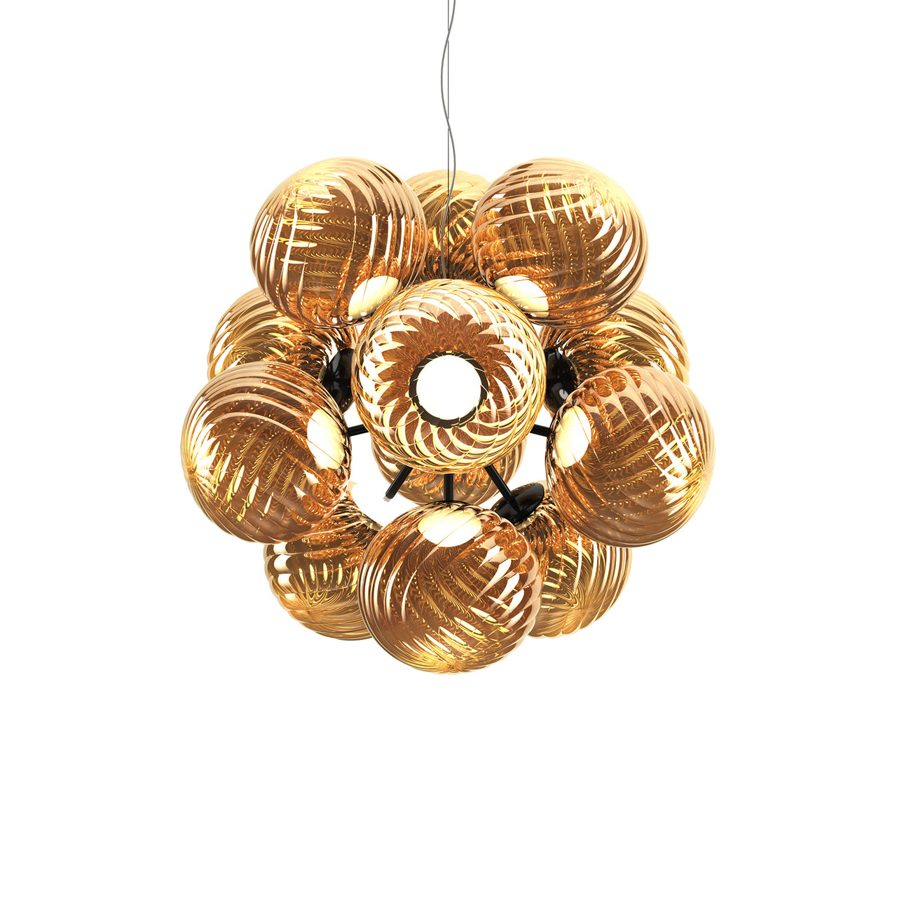 Whirl Brust Chandelier: Gold