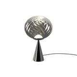 Whirl Cone Fat Table Lamp: Silver + Black