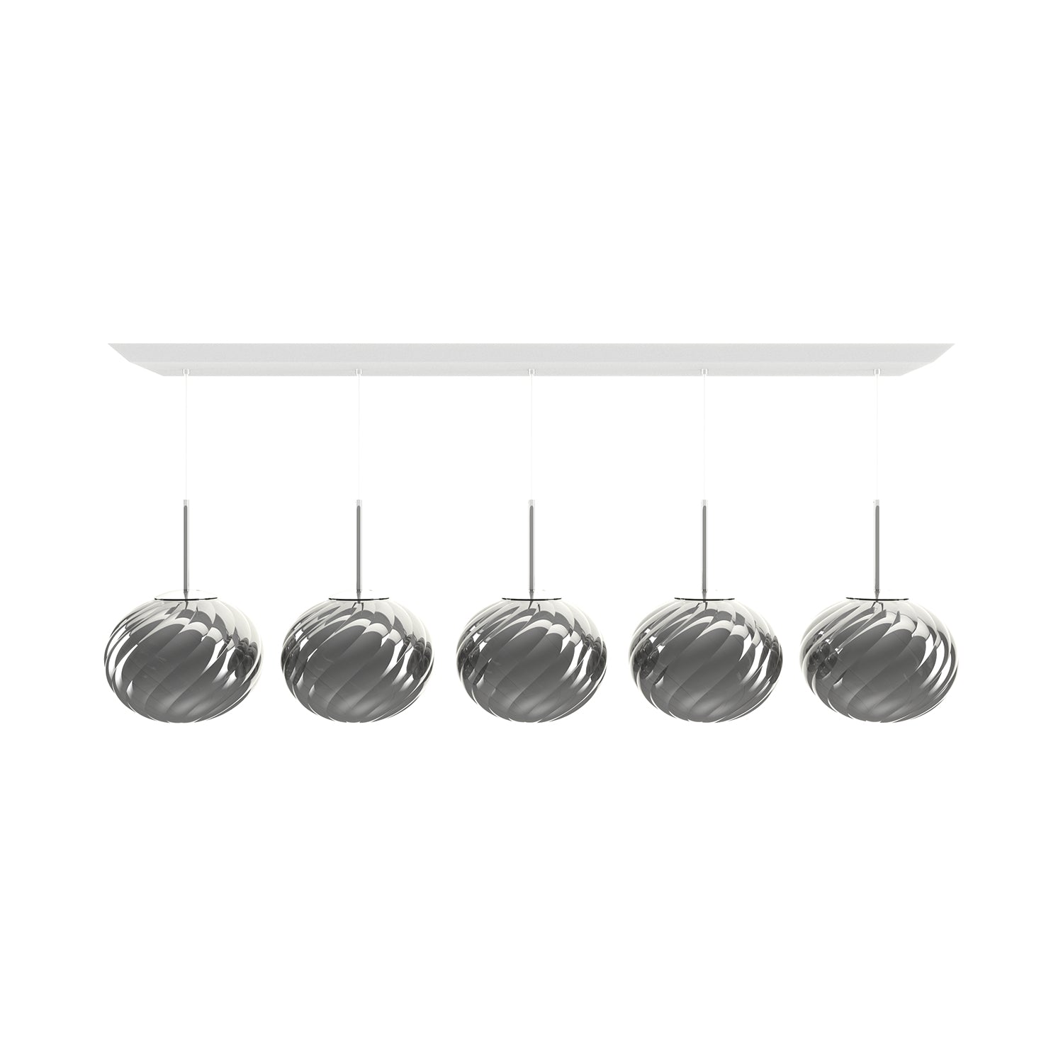 Whirl Linear Pendant Lamp: Silver