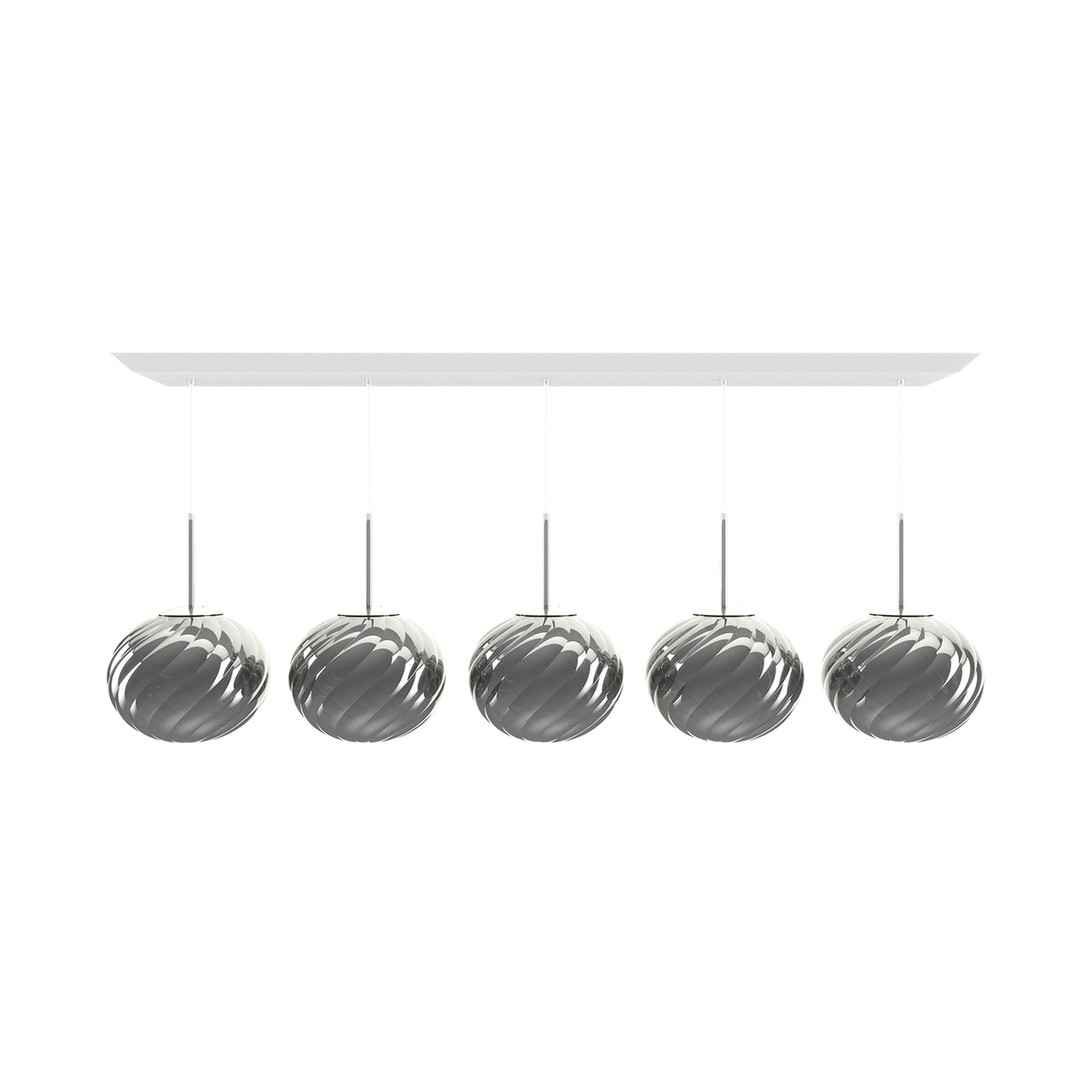 Whirl Linear Pendant Lamp: Silver