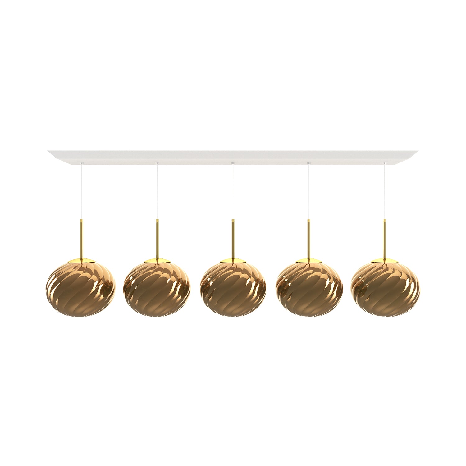 Whirl Linear Pendant Lamp: Gold