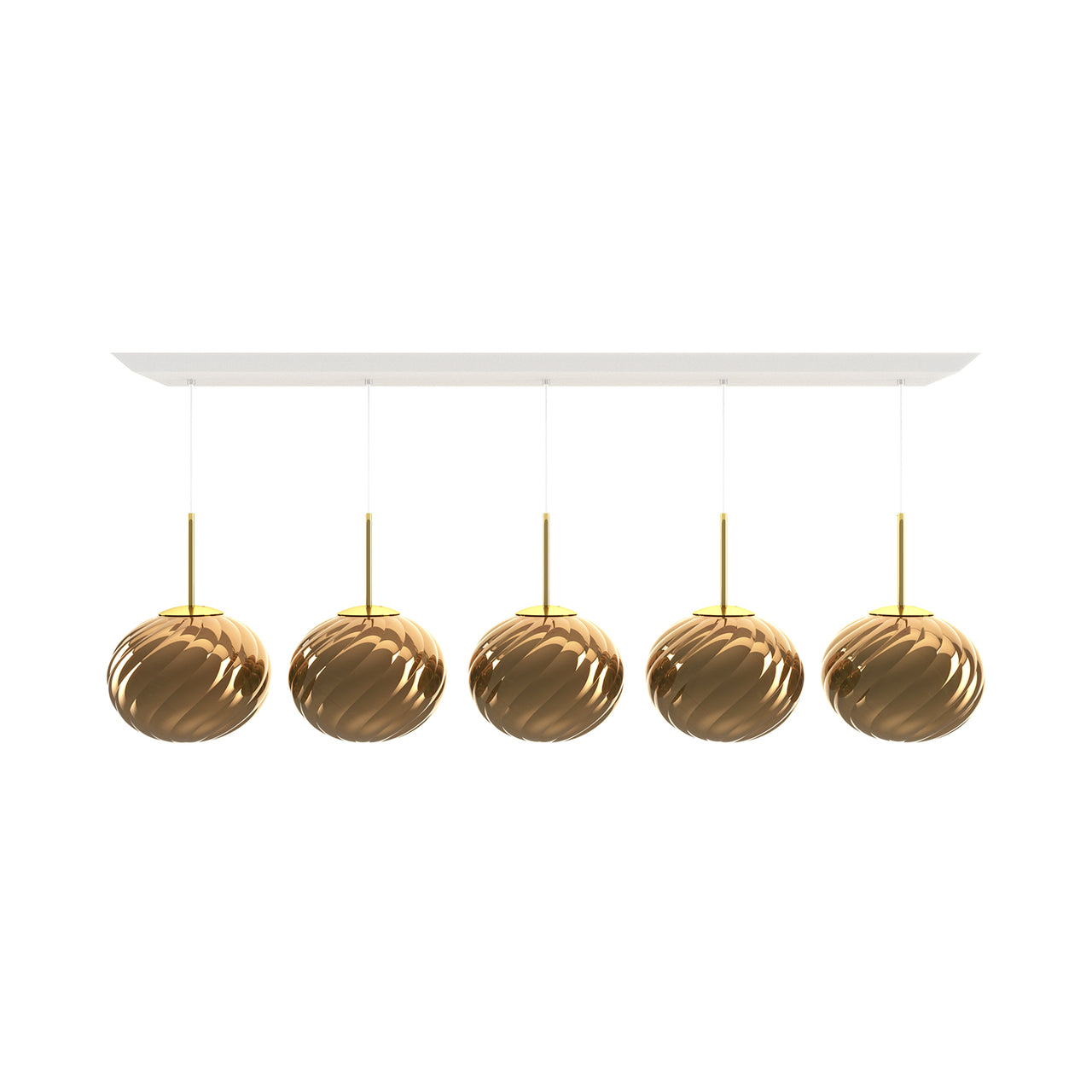Whirl Linear Pendant Lamp: Gold