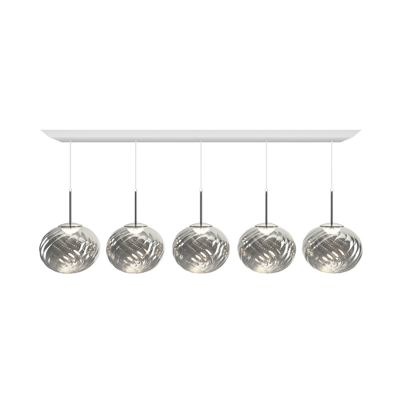 Whirl Linear Pendant Lamp: Silver